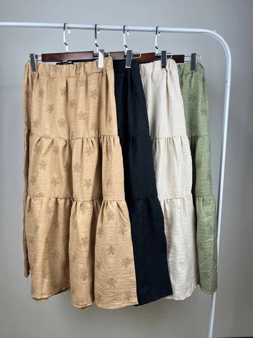 دامن طبقه ای سوزن دوزی