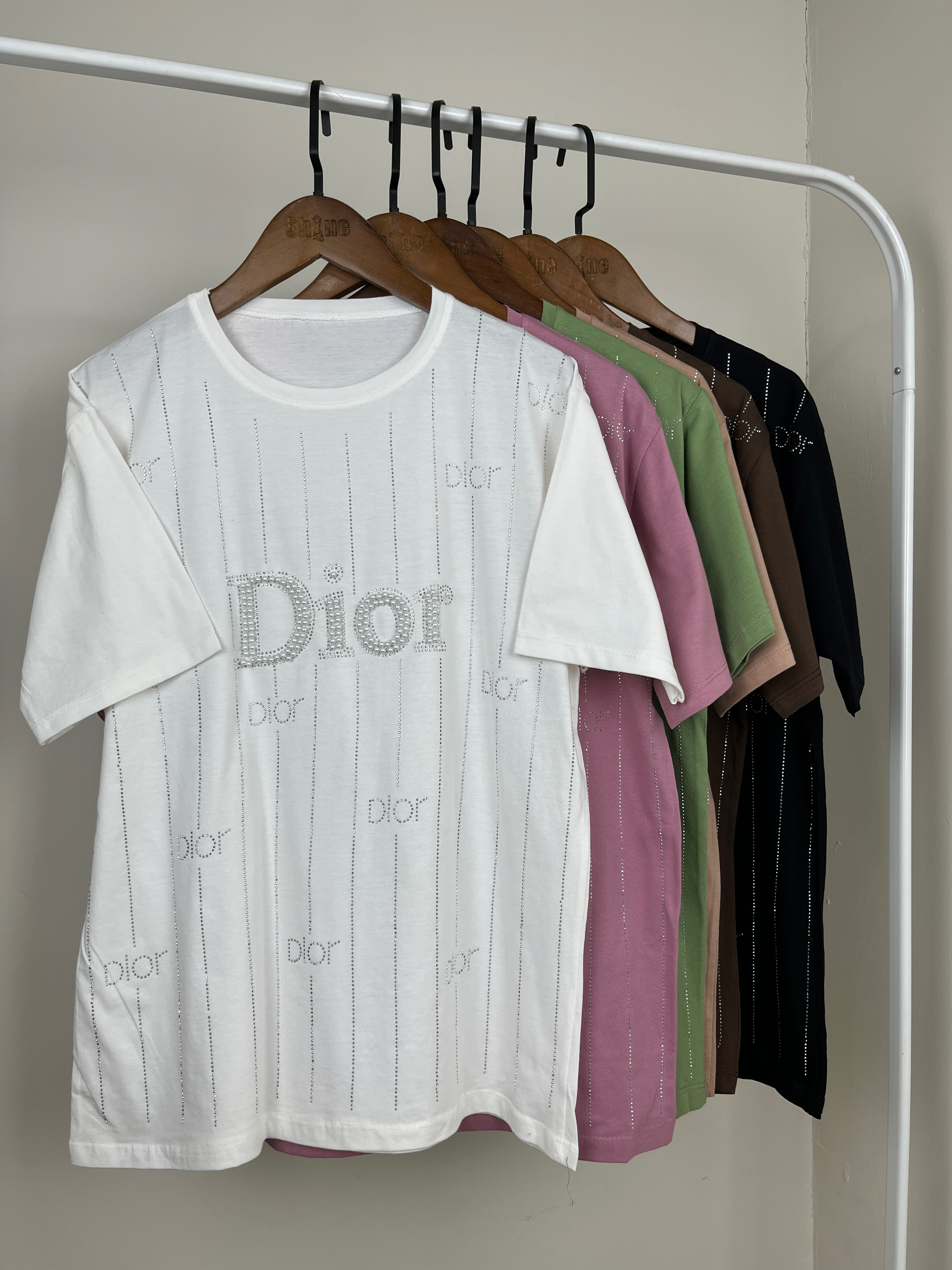 تیشرت پنبه نگین‌دار DIOR