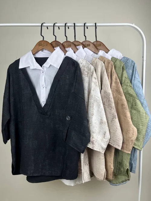 تونیک یقه سفید طرح گازوییلی