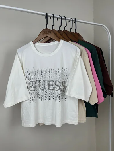 کراپ باکسی GUESS نگین‌دار