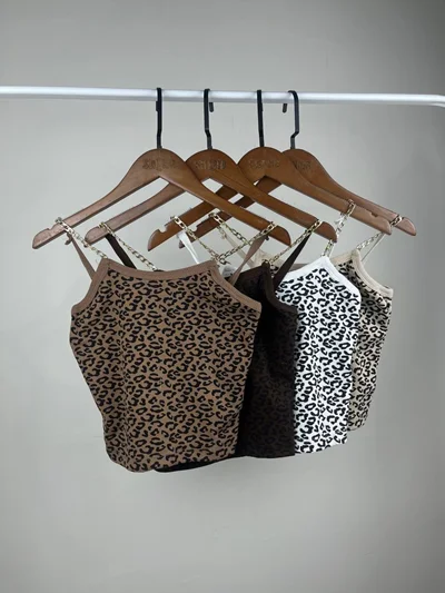 کراپ تاپ بند زنجیری پلنگی