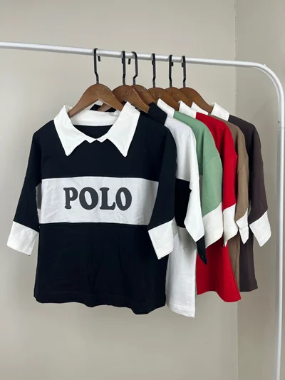 کراپ باکسی یقه دار Polo
