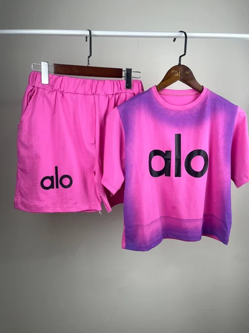 ست کراپ شورتک alo آبرنگی