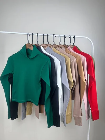 کراپ یقه اسکی فینگردار